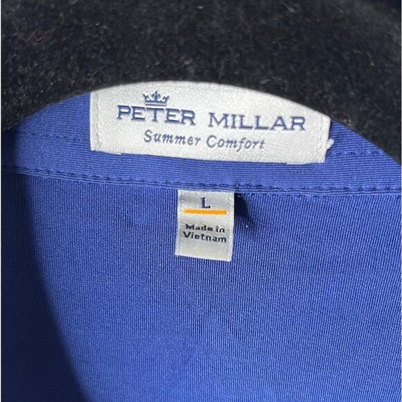 Peter Millar Blue Stripe Summer Comfort Polo Shirt Size Large - Picture 3 of 6